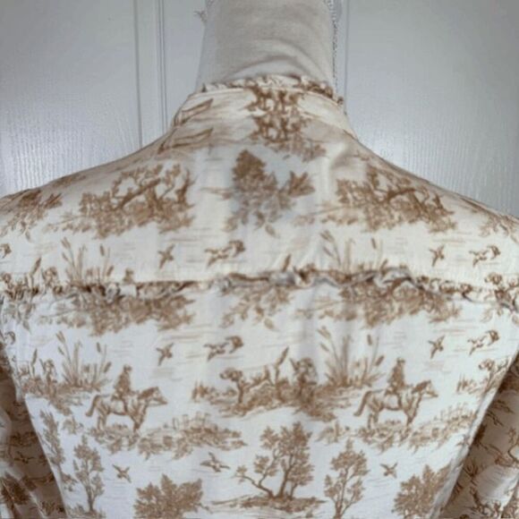 Ariat Clarion Blouse Lightweight Viscose Toile Western Print Ruffles Size XS - Picture 6 of 16